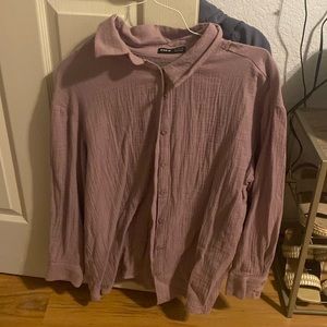 Purple button down shirt